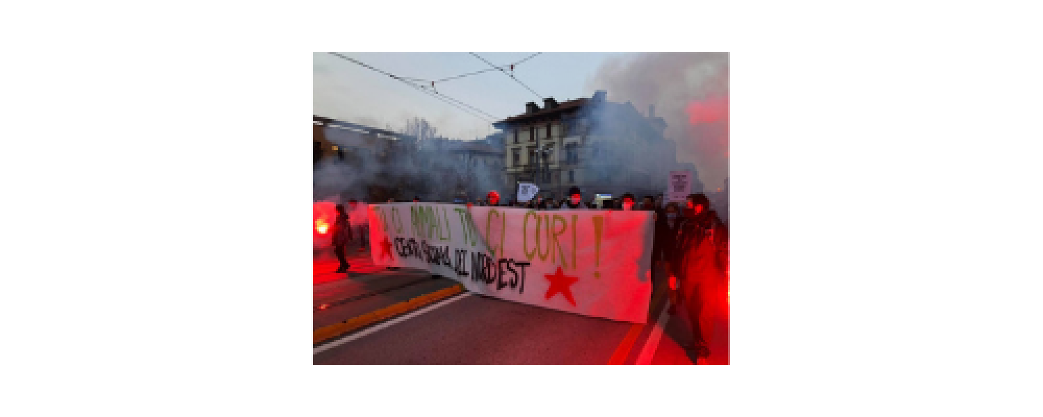 foto di manifestazione dei centri sociali del nord est